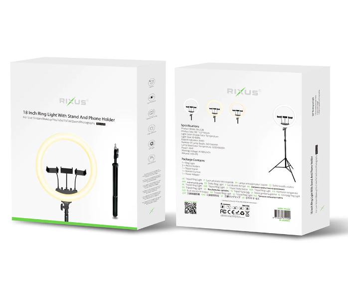 Rixus RXLG28 Ring Light 36W 19 inch White