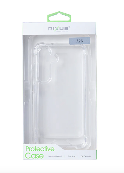 Rixus Anti-Burst Case For Samsung Galaxy A26, A17 Transparent