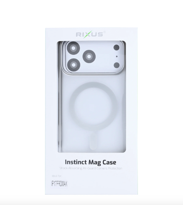 Rixus Instinct Mag Case For Apple iPhone 17 Pro Max Silver