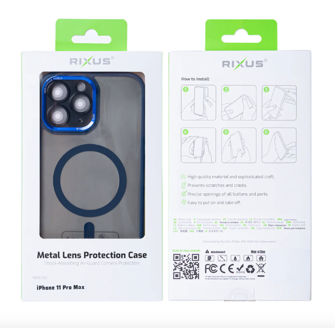 Rixus Classic Case With MagSafe For Apple iPhone 11 Pro Max Dark Blue