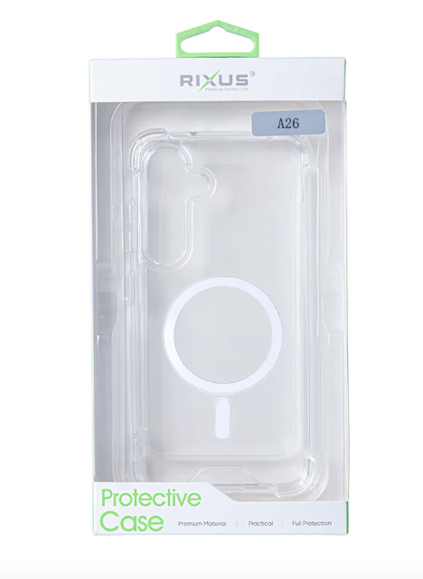 Rixus Anti-Burst Case With MagSafe For Samsung Galaxy A26, A17 Transparent