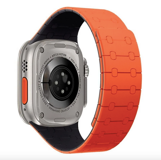Strap For Apple Watch 42/44/45/49mm Orange/Black