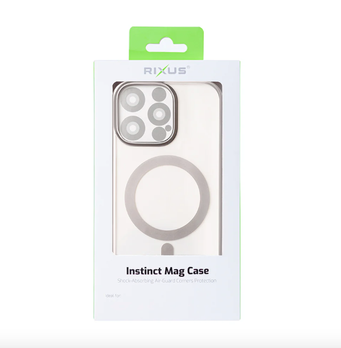 Rixus Instinct Mag Case For Apple iPhone 15 Pro Titanium Grey