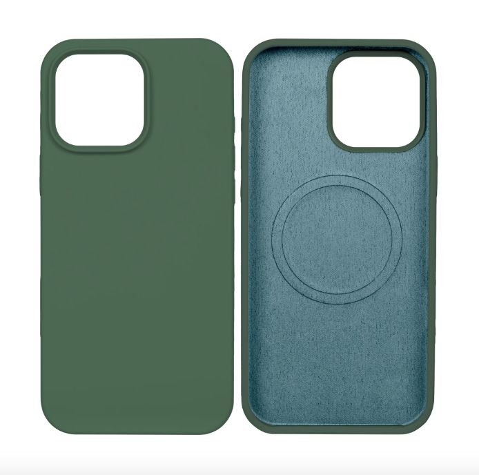 Rixus Soft Phone Case With MagSafe For Apple iPhone 16 Pro Max Dark Green