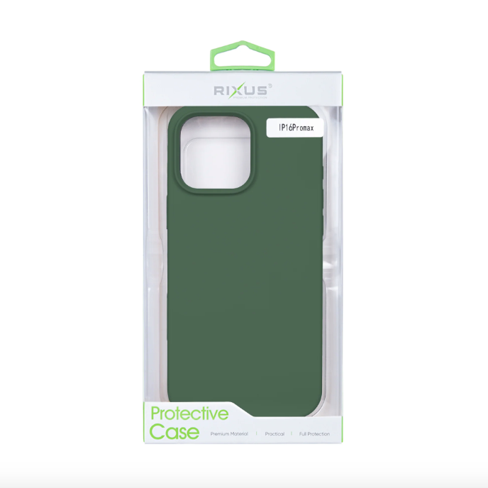 Rixus Soft Phone Case With MagSafe For Apple iPhone 16 Pro Max Dark Green