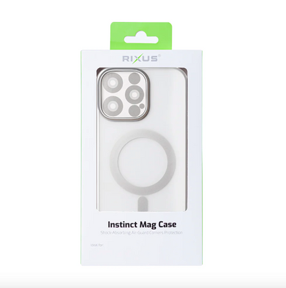 Rixus Instinct Mag Case For Apple iPhone 16 Pro Max Silver