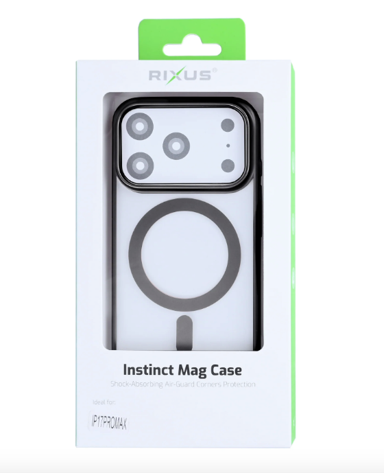 Rixus Instinct Mag Case For Apple iPhone 17 Pro Max Black
