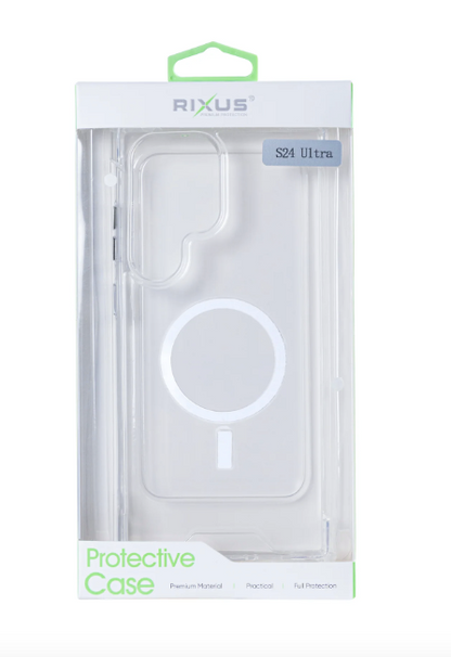 Rixus Anti Shock Case TPU With MagSafe For Samsung Galaxy S24 Ultra 5G Transparent